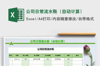 2025年公司日常流水账（自动计算）