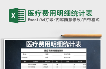 2025年医疗费用明细统计表