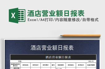 2025年酒店营业额日报表