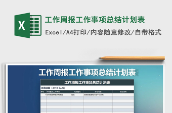 2024年工作周报工作事项总结计划表exce表格