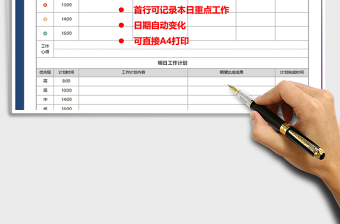 2025年日工作计划表模板
