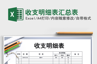 2025年收支明细表汇总表