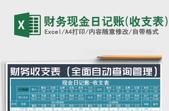 2025年财务现金日记账(收支表)