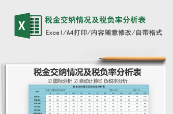 2024年税金交纳情况及税负率分析表