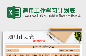 2025年通用工作学习计划表