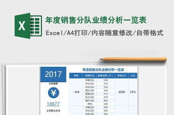 2025年年度销售分队业绩分析一览表