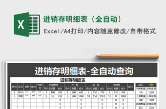 2025年进销存明细表（全自动）