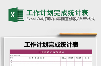 2025年工作计划完成统计表