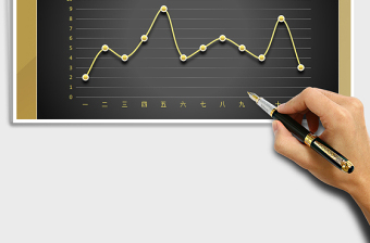 2025年折线图立体图表 商务黑金图表模板