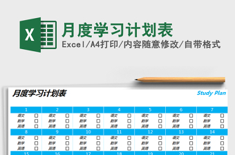 2025年月度学习计划表