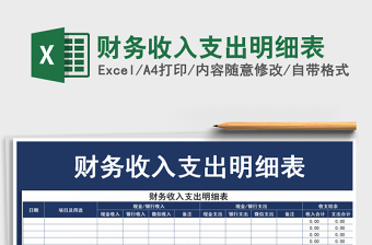 2025年财务收入支出明细表