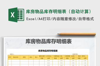 2025年库房物品库存明细表（自动计算）