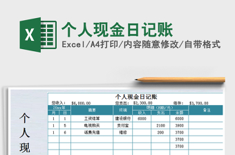 2025年个人现金日记账