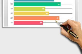 2025年小清新彩色达标条形图 达标目标图表模板