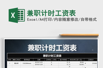 2025年兼职计时工资表