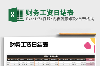 2025年财务工资日结表