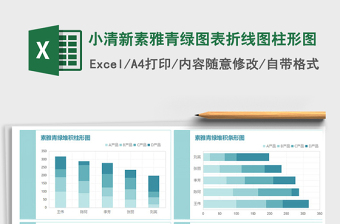 2025年小清新素雅青绿图表折线图柱形图