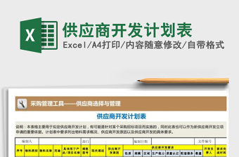 2025年供应商开发计划表