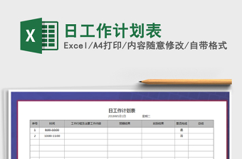 2025年日工作计划表