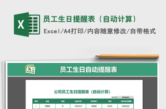 2025年员工生日提醒表（自动计算）