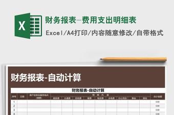 2025年财务报表-费用支出明细表