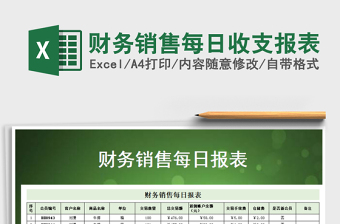 2025年财务销售每日收支报表