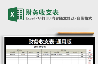 2025年财务收支表