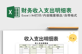 2025年财务收入支出明细表