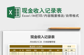 2025年现金收入记录表