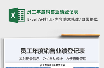 2025年员工年度销售业绩登记表