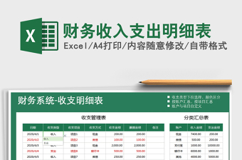 2025年财务收入支出明细表