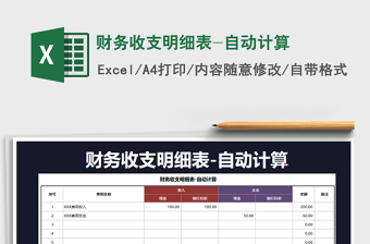 2025年财务收支明细表-自动计算