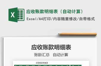 2025年应收账款明细表（自动计算）