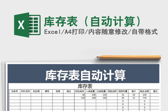 2025年库存表（自动计算）