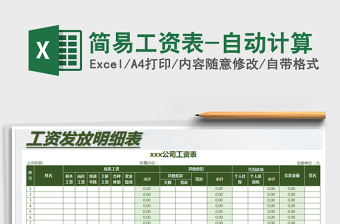 2025年简易工资表-自动计算