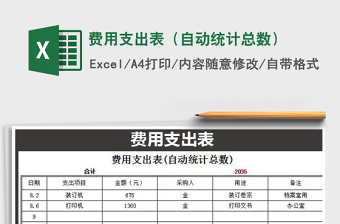 2025年费用支出表（自动统计总数）