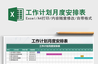 2025年工作计划月度安排表