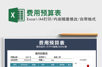 活动费用预算表