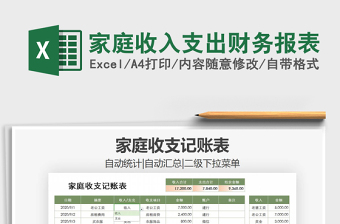 2025年家庭收入支出财务报表