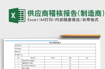 2025年供应商稽核报告(制造商)