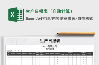 2025年生产日报表（自动计算）