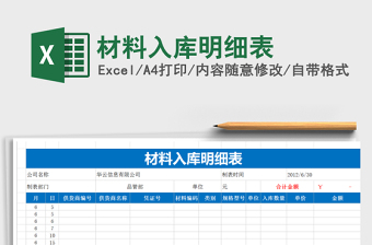 2025年材料入库明细表