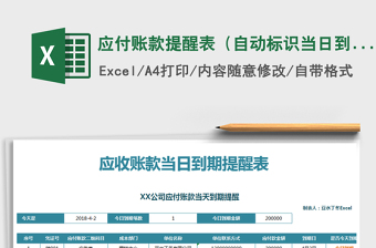 2025年应付账款提醒表（自动标识当日到期账款）