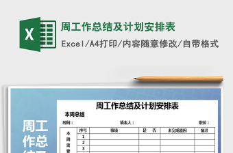 2025年周工作总结及计划安排表