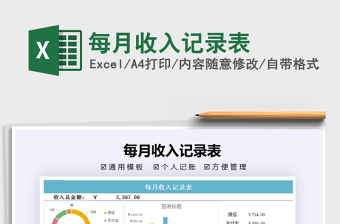 2025年每月收入记录表