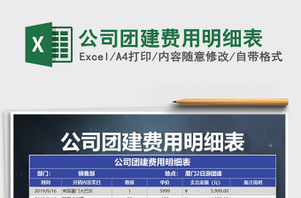 2025年公司团建费用明细表