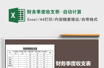 2025年财务季度收支表-自动计算