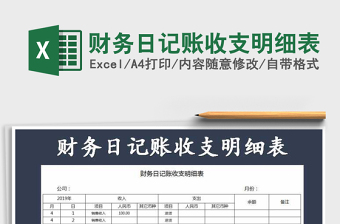 2025年财务日记账收支明细表