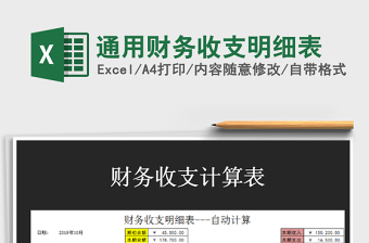 2025年通用财务收支明细表
