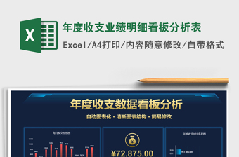 年度收支业绩明细看板分析表